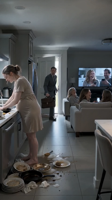 He Came Home at 10 PM and Found His Eight-Month Pregnant Wife Crying Over a Sink Full of Dirty Dishes.