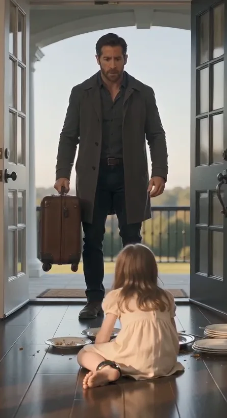 The Fiancee yanks Sorrel’s ankle chain sharply backward just as the little girl struggles toward the dining table with a heavy serving tray in her hands. 1