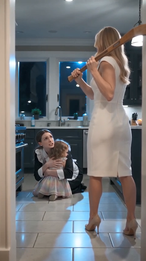 The Maid Shielded Her Little Girl From His Fiancée’s Blow—Then the Child Looked at the Millionaire and Whispered, “Daddy…”