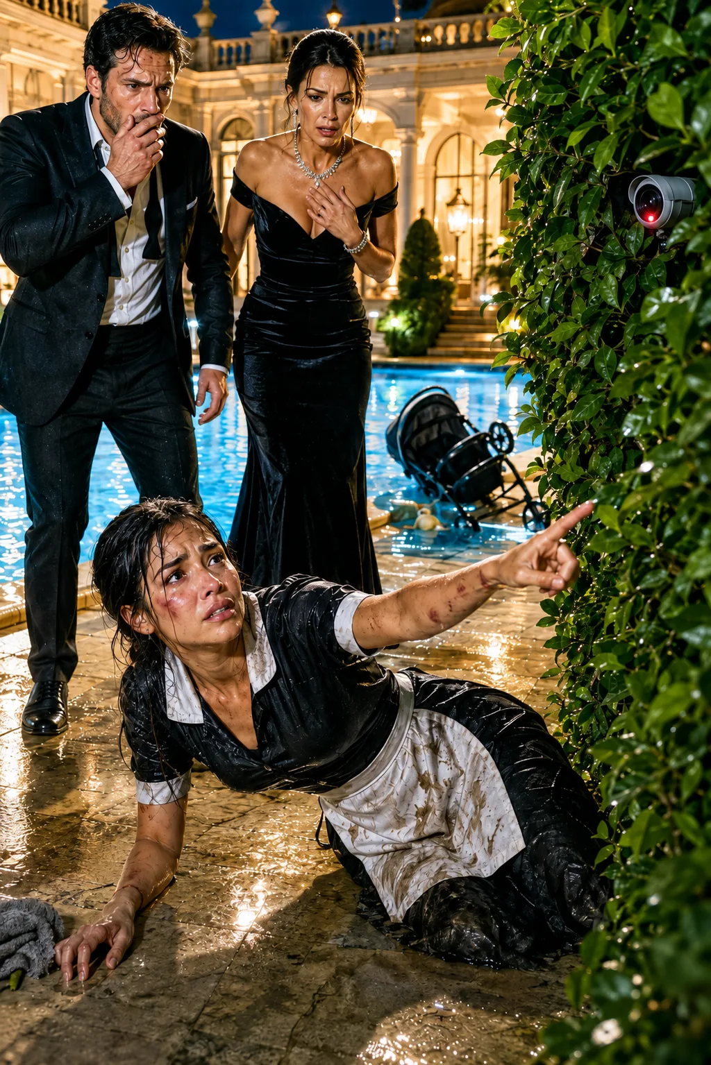 She Pushed His Baby Into the Pool and Blamed the Maid—Then One Hidden Camera Exposed Everything