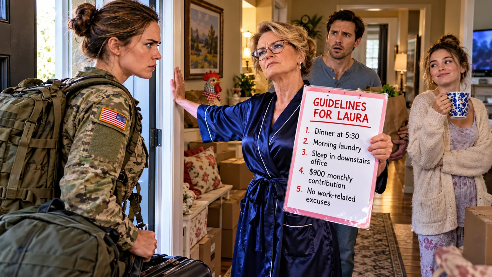 After nine months on deployment, I finally walked back into my own house—only for my mother-in-law to block the doorway.