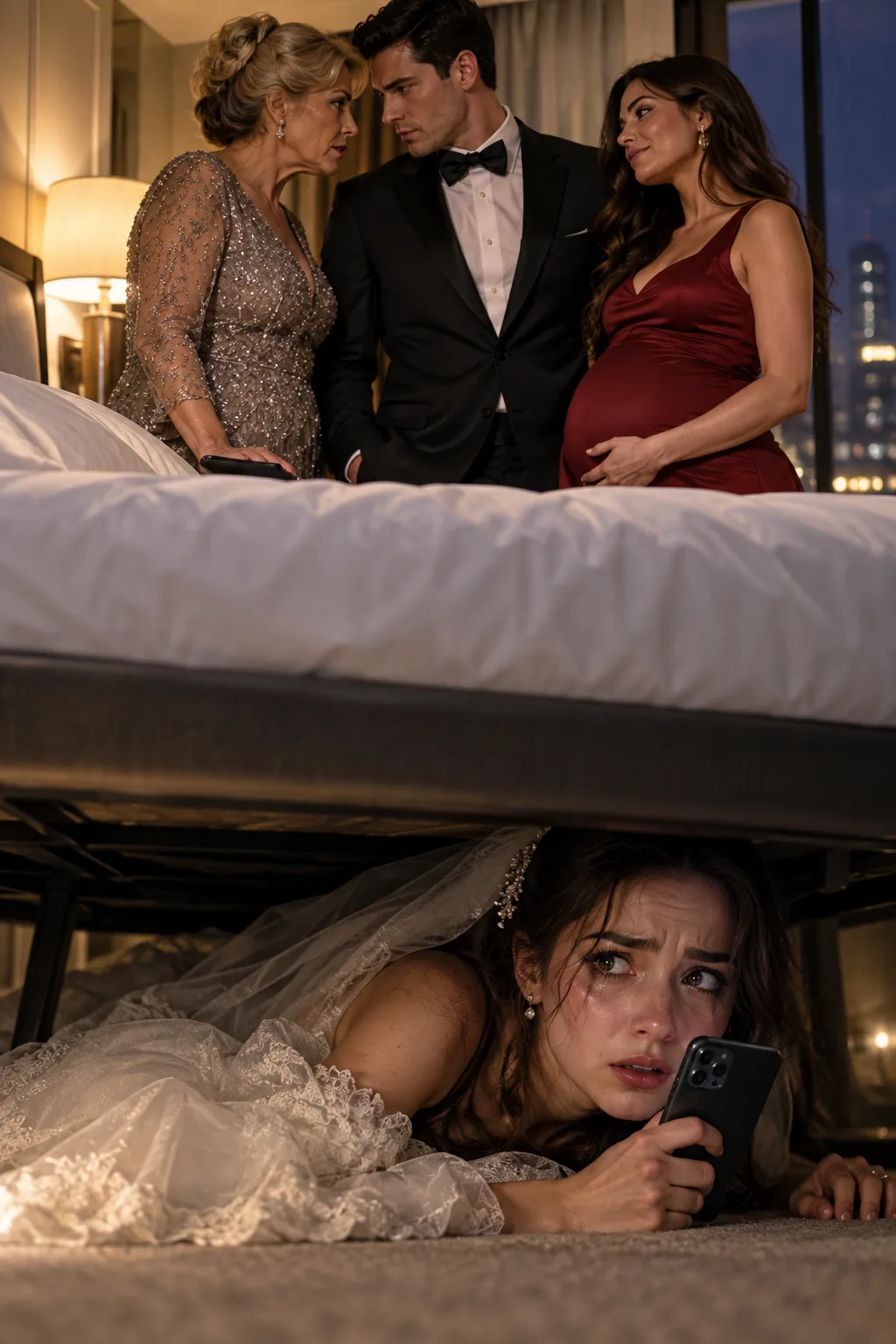 I Hid Under the Hotel Bed to Prank My New Husband—Then I Heard Him Say, “If She Heard About the Drops, We’re Finished”