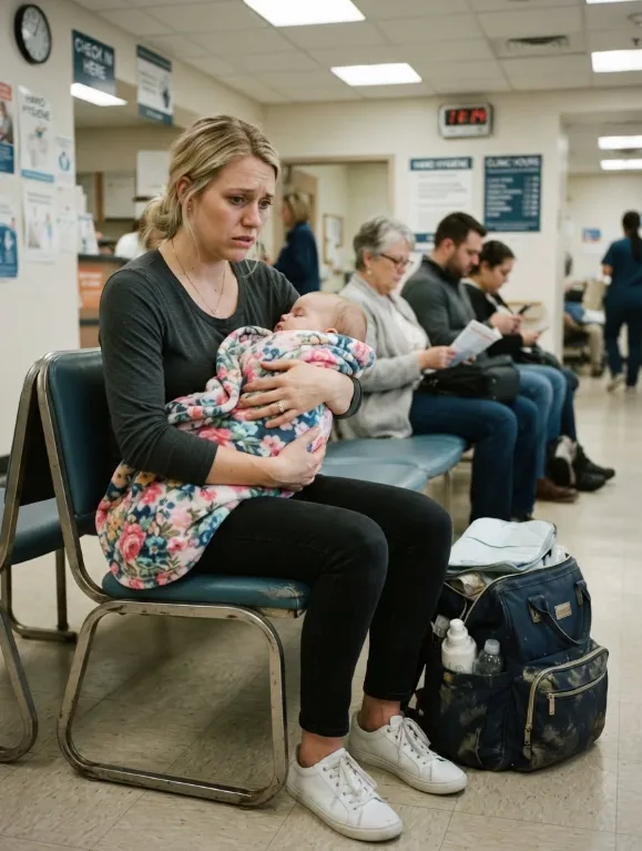 My husband and I were sitting in the emergency room with our four-month-old daughter when his mother came rushing through the automatic doors, grabbed his coat off the chair, and shoved it into his hands.