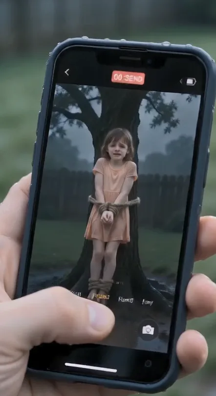 A six-year-old girl was sobbing beneath a tree when the neighbor next door glanced through the fence—and instantly reached for his phone.