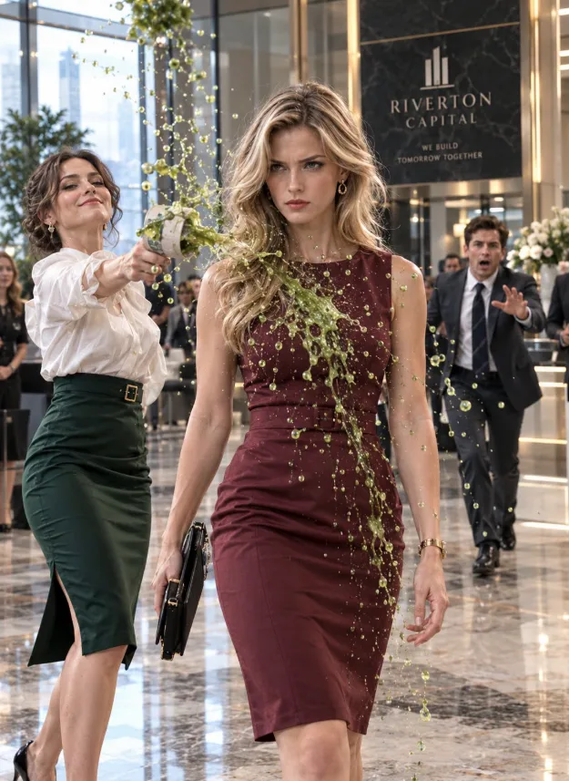 ON MY FIRST MORNING AS CEO, MY HUSBAND’S SECRETARY DUMPED ICED MATCHA ALL OVER MY DRESS AND SNEERED,  “CUSTODIANS USE THE SERVICE ELEVATOR.”