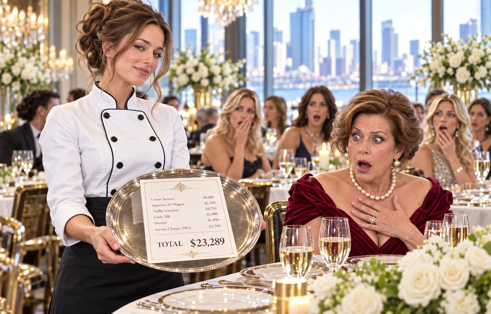 My mother-in-law showed up at my restaurant with 38 friends and announced, “Order the most expensive things. I’m treating everyone today,” even though she knew she had no intention of paying. 1