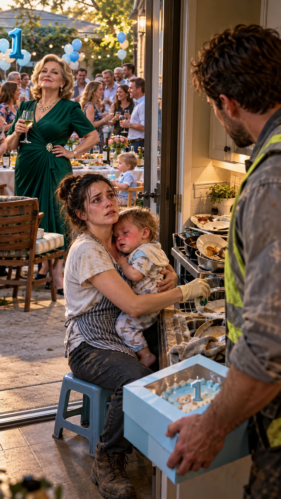I LEFT WORK EARLY FOR MY SON’S FIRST BIRTHDAY — THEN FOUND MY WIFE WASHING DISHES WITH OUR SICK BABY WHILE MY MOTHER ENTERTAINED 20 RELATIVES