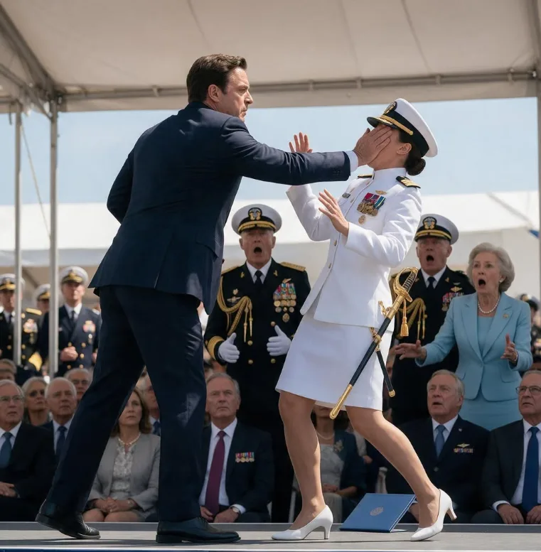My father slapped me across the face at my military academy graduation, sending my cap flying across the stage.