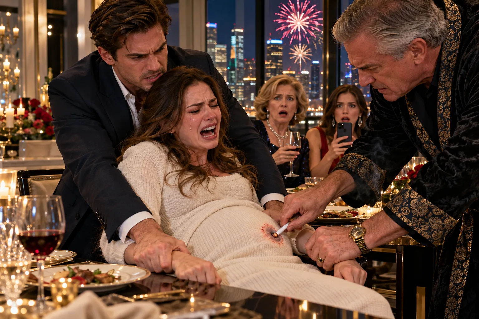 Chapter1 - My father-in-law burned my six-month pregnant belly with his cigarette while my husband held my wrists—and his mother and sister sat at my New Year’s table watching.