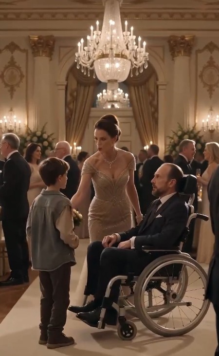 The poor boy had been hired to carry flowers at an exclusive charity gala.  Wearing a pair of borrowed shoes that were slightly too big, he quietly moved through the elegant ballroom, trying not to attract attention.