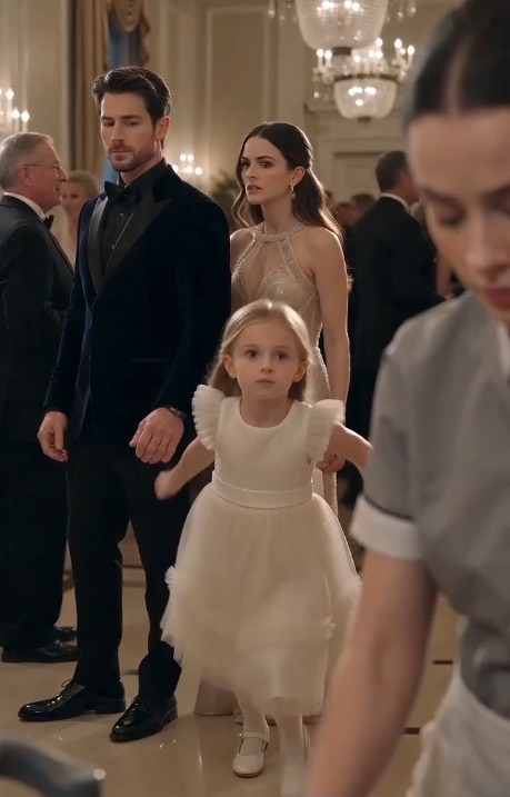 “Wait. Stop.”  Logan’s voice thundered through the ballroom.  The two security guards froze immediately.  Every guest stared.  Vanessa forced a laugh.  “Logan, she's an unstable employee manipulating a child. We can't let this continue.”  But Logan wasn't looking at Vanessa anymore.