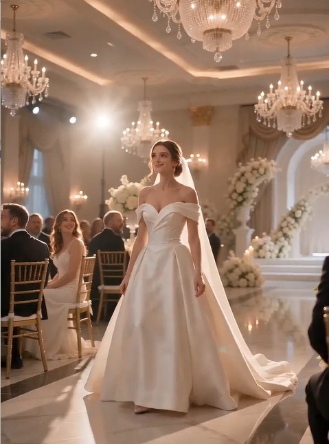 She ripped the bride's wedding gown...