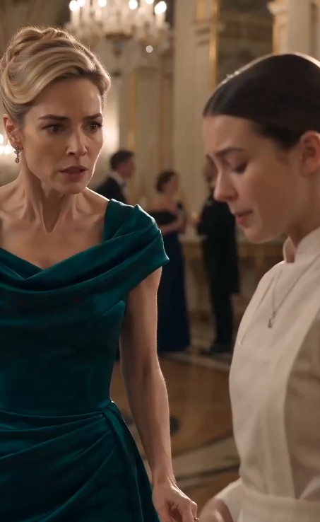 The grand ballroom inside the Paris palace glittered with perfection.  Crystal chandeliers poured golden light across the polished black marble floor. Champagne glasses clinked softly. Guests exchanged elegant smiles while silently judging one another behind practiced expressions.