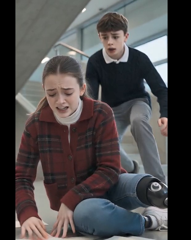 BETRAYED ON THE STAIRS! HER SECRET EXPOSED TO THE ENTIRE SCHOOL AFTER A CRUEL FALL