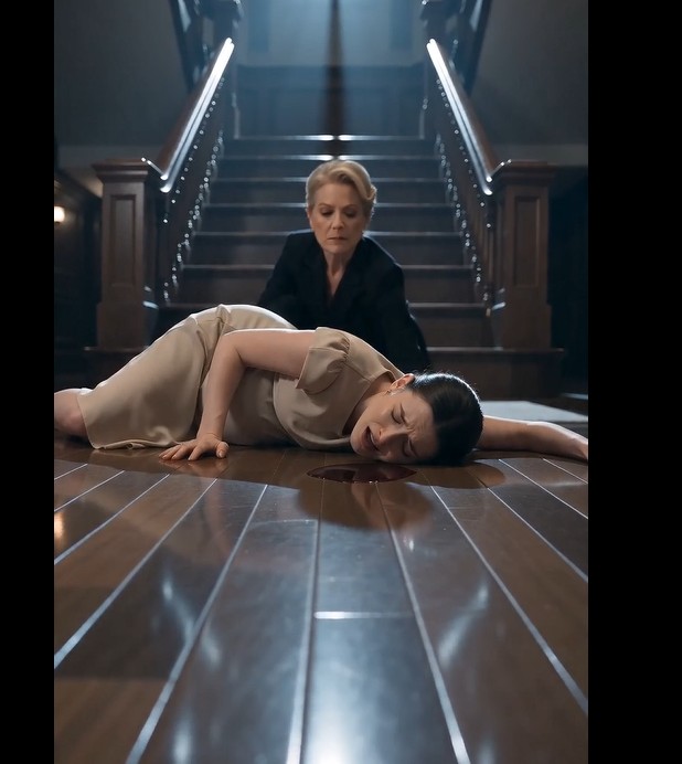 Eight months pregnant and bleeding at the foot of the stairs after my sister shoved me, I expected panic, help, anything — but my mother’s first words were, “Apologize for making her angry. You