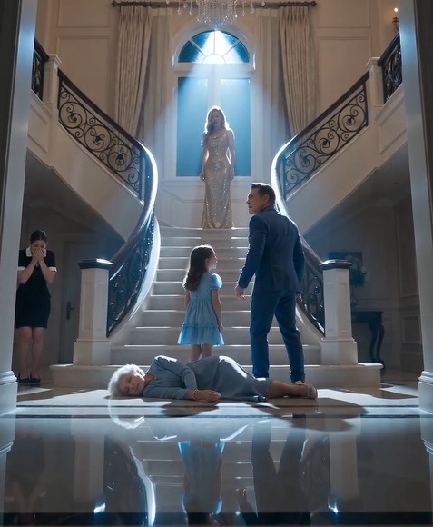 "The little maid’s daughter saw what the billionaire’s fiancée did at the top of the stairs
