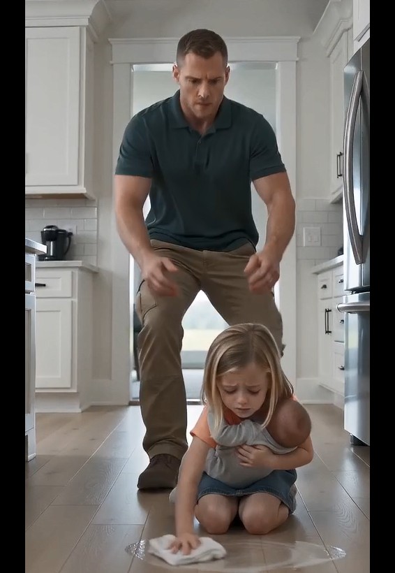 He Came Home to Find His Daughter Wiping Up Spilled Milk With a Baby in Her Arms—Then the Security Video Revealed Claire’s Secret