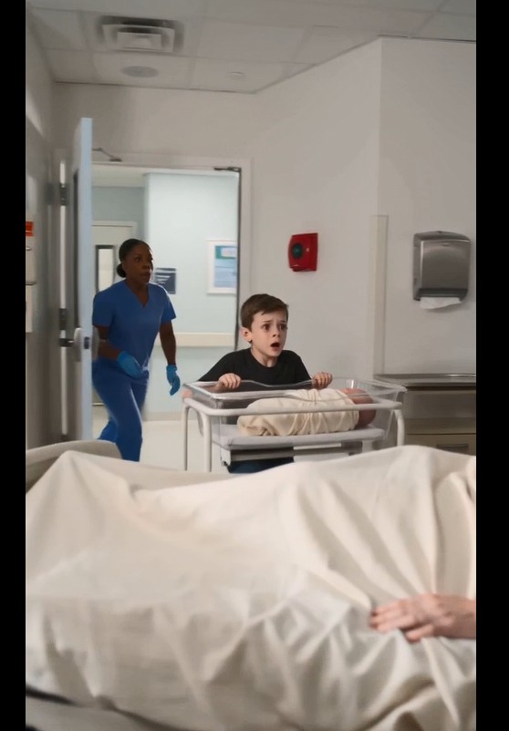 Eli stepped in front of the bassinet before Luke could wheel it toward my hospital bed.