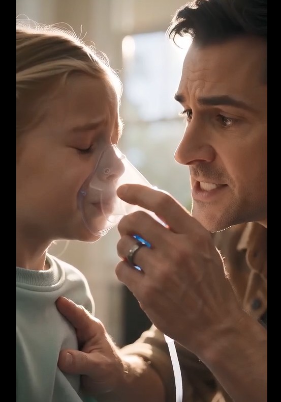 My four-year-old daughter reached for it in panic, but Tabitha held it out of reach. “Give my daughter her inhaler!”