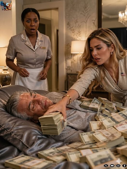 YOU FAKED SLEEP ON A BED OF CASH TO CATCH YOUR MAID…