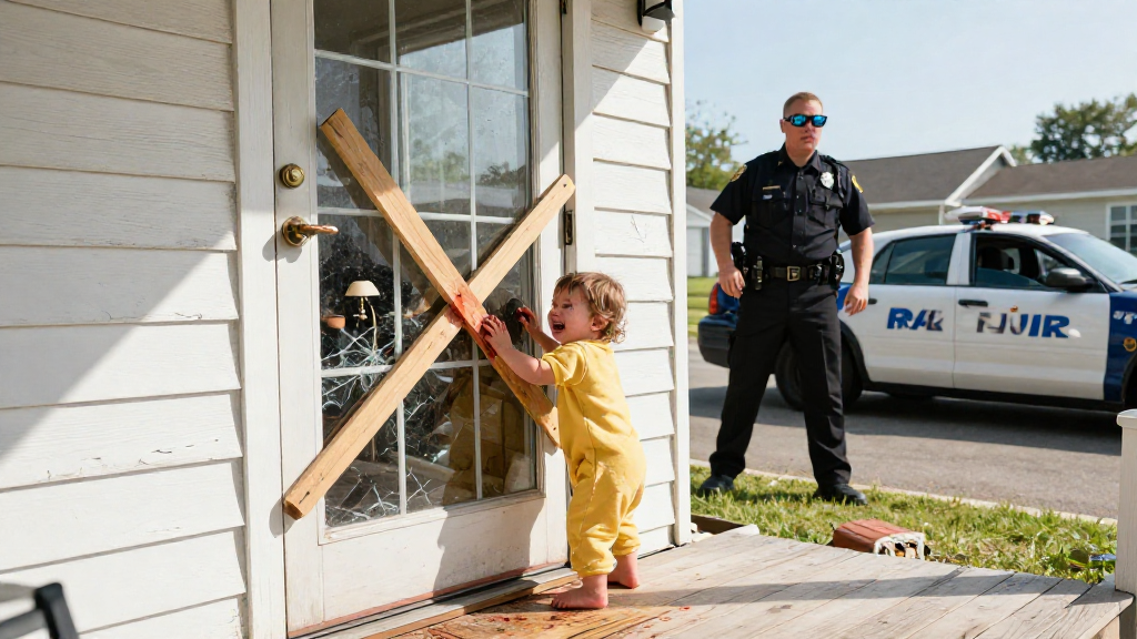 The rookie called it a family argument, but the three-year-old on the porch knew someone inside was about to die.
