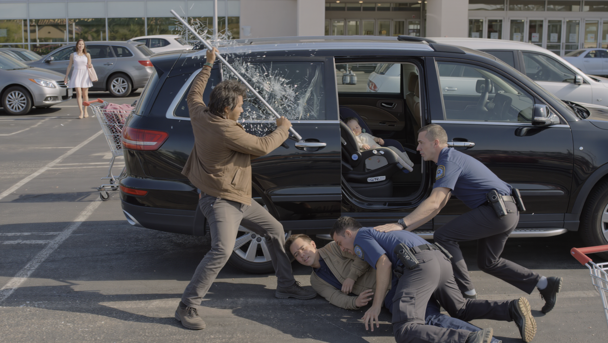 Everyone thought he was stealing a Prada bag, but the real reason he broke the glass left an entire parking lot frozen in horror.