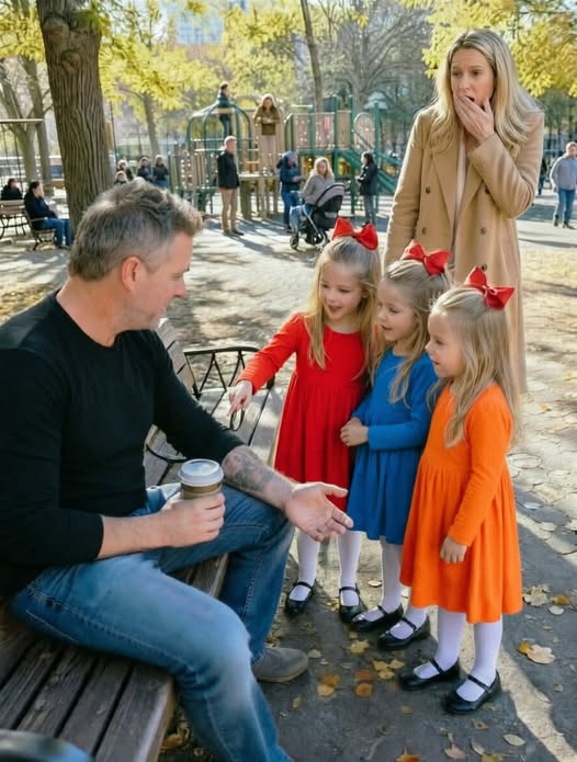 Three identical little girls pointed at my secret tattoo and said, “Our mother has the same one”—but when I learned their last name, I realized the night I had buried eight years ago had created something far bigger than a memory…