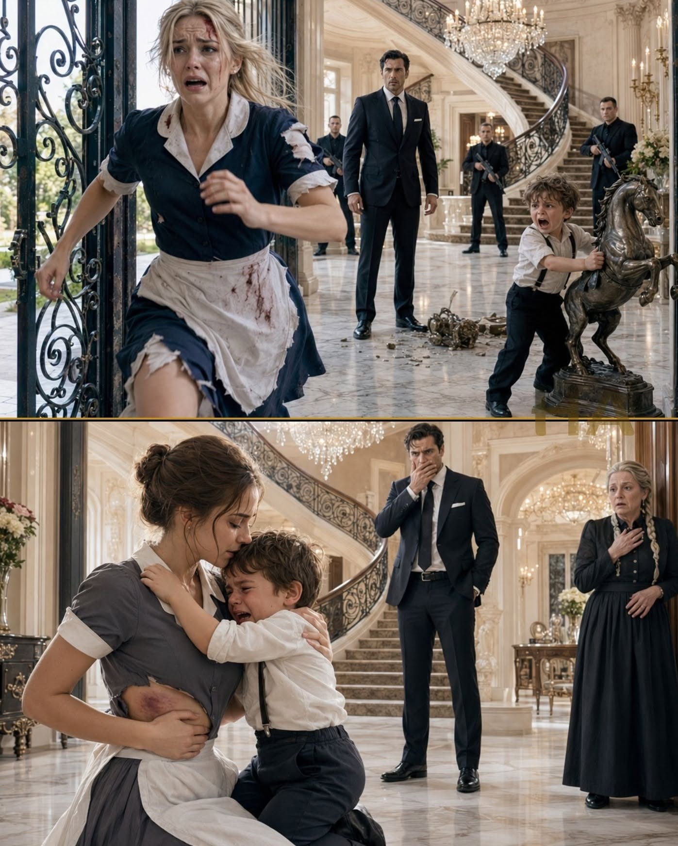 Everyone called the billionaire’s little boy violent, but when the new maid refused to run and he whispered “no,” the entire mansion suddenly went silent.