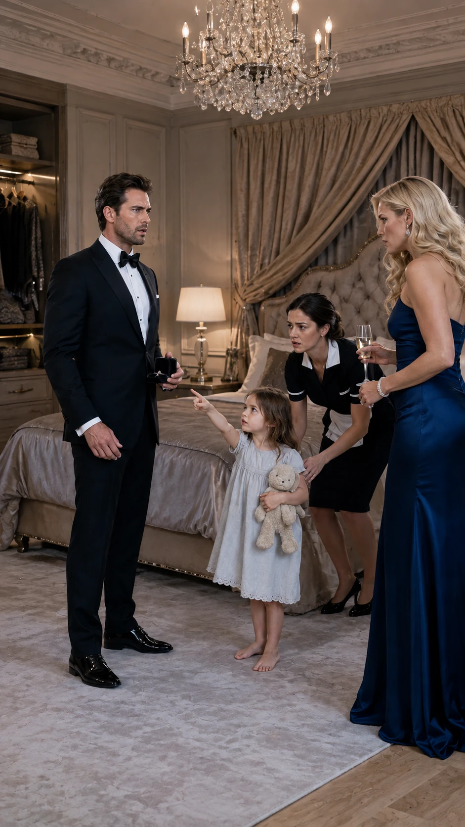 A four-year-old interrupted a millionaire’s engagement party and screamed, “Check your dead wife’s closet”—what he found behind her dresses proved the wrong woman had been buried.