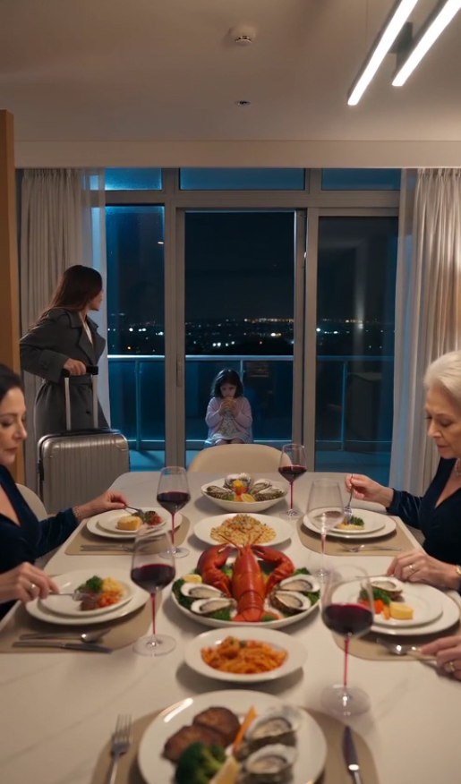 My husband whispered, “Don’t make a scene,” after I found our toddler freezing outside while his family enjoyed a luxury seafood feast on my salary—he had no idea what I was about to cancel.
