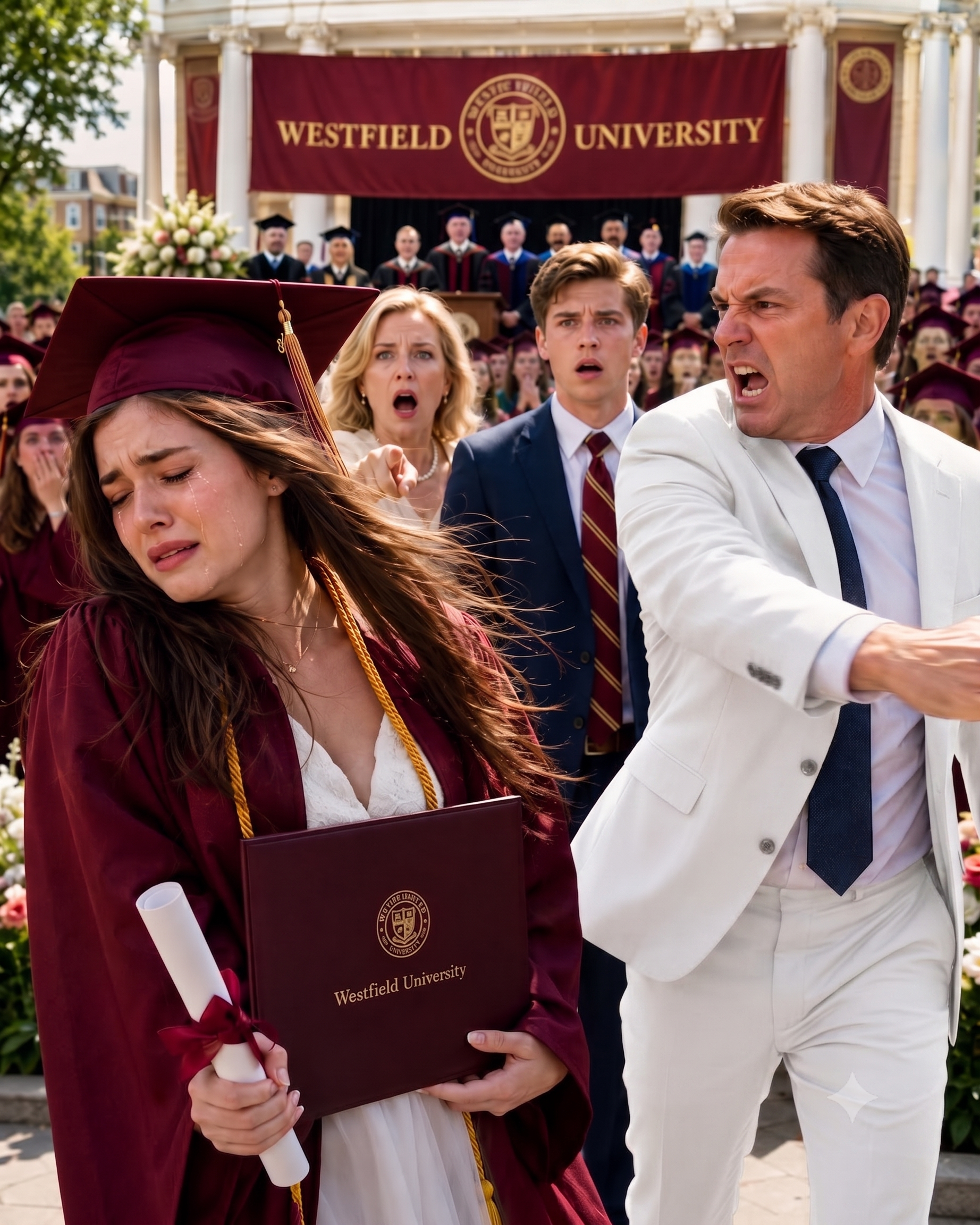 Seconds after I received my diploma, my father hit me across the face—but the secret I revealed next destroyed our entire family.