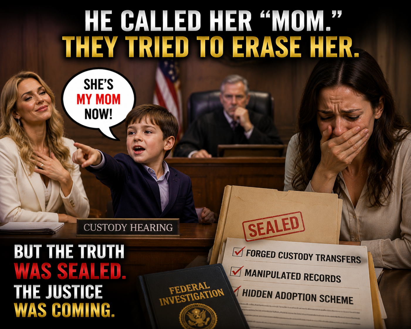THE MOMENT MY CHILD CALLED ANOTHER WOMAN “MOM” IN COURT… THE JUDGE STOPPED THE HEARING