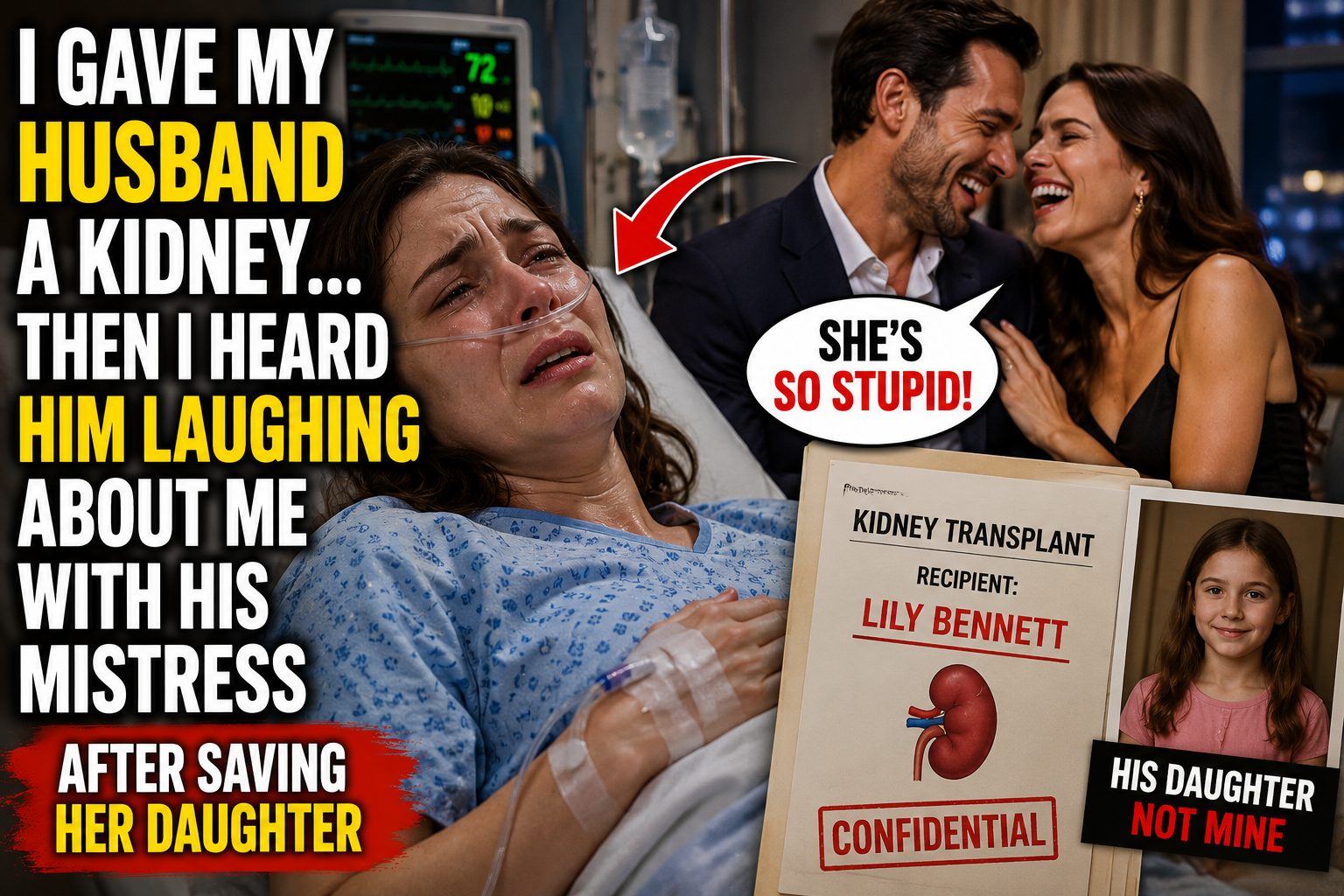 I GAVE MY HUSBAND A KIDNEY... THEN I HEARD HIM LAUGHING ABOUT ME WITH HIS MISTRESS