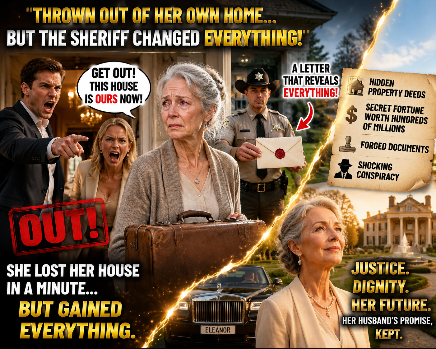 MY SON KICKED ME OUT OF MY OWN HOUSE AFTER HIS WEDDING... THEN THE SHERIFF ARRIVED WITH A LETTER FROM MY LATE HUSBAND