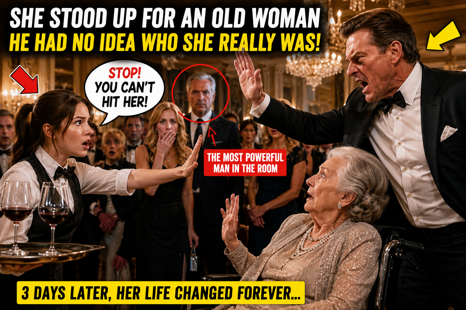 A WAITRESS STOPPED A MILLIONAIRE FROM HITTING AN OLD WOMAN — THEN EVERYTHING CHANGED