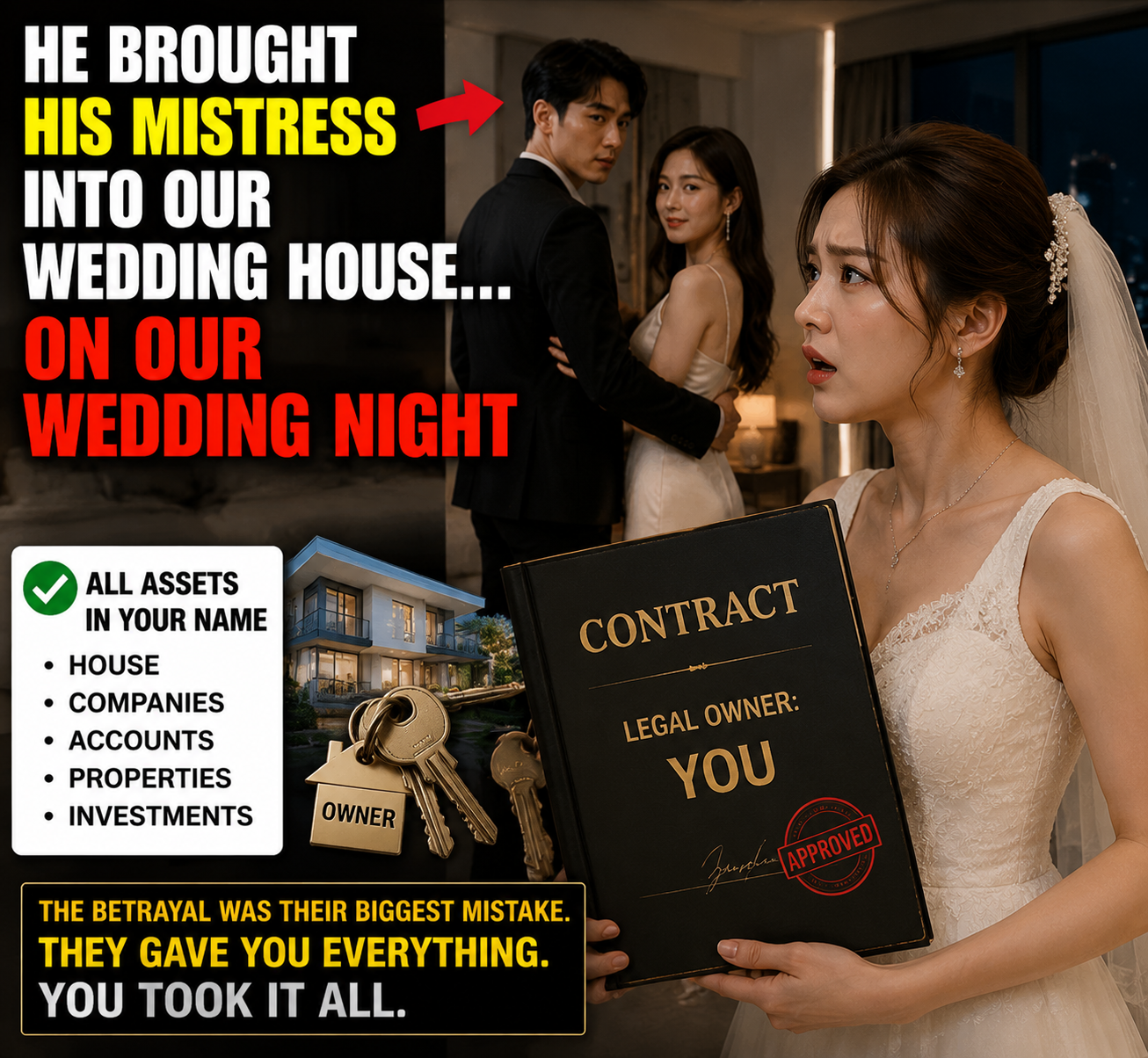 HE BROUGHT HIS MISTRESS INTO OUR WEDDING HOUSE… ON OUR WEDDING NIGHT