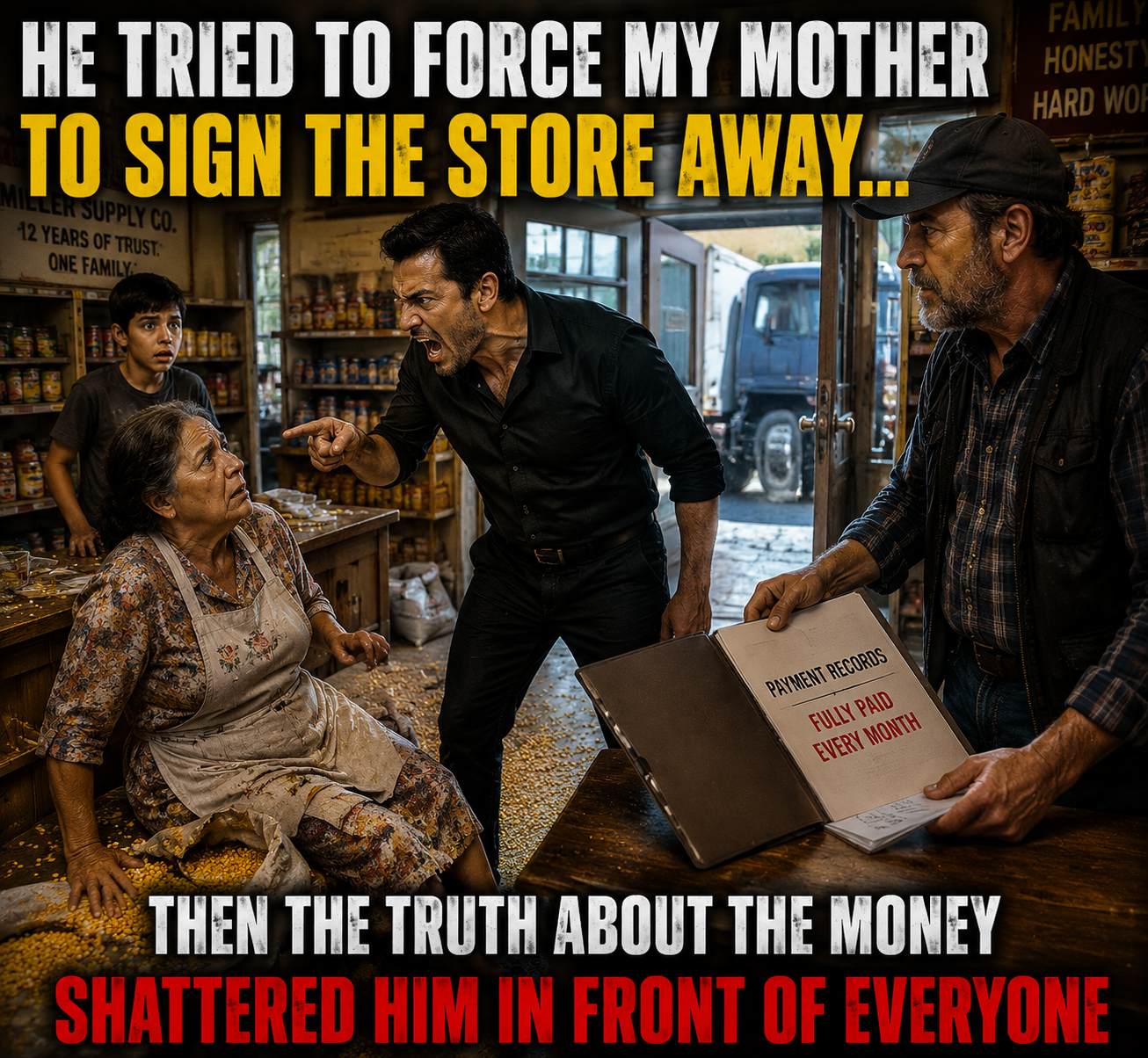 HE TRIED TO FORCE MY MOTHER TO SIGN THE STORE AWAY… THEN THE TRUTH ABOUT THE MONEY SHATTERED HIM IN FRONT OF EVERYONE