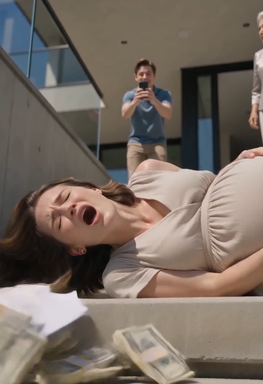 He Filmed His Pregnant Wife Being Shoved Down The Stairs By His Mother… Then Her Suitcase Burst Open Revealing Stacks Of Cash And Secret Documents – When Her Billionaire Father Stepped Out Of The Rolls-Royce And Asked One Chilling Question, Their Faces Turned Whit