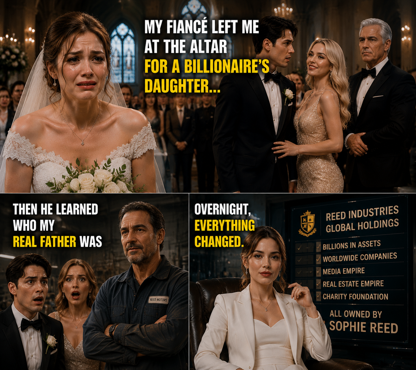 MY FIANCÉ LEFT ME AT THE ALTAR FOR A BILLIONAIRE'S DAUGHTER... THEN HE LEARNED WHO MY REAL FATHER WAS