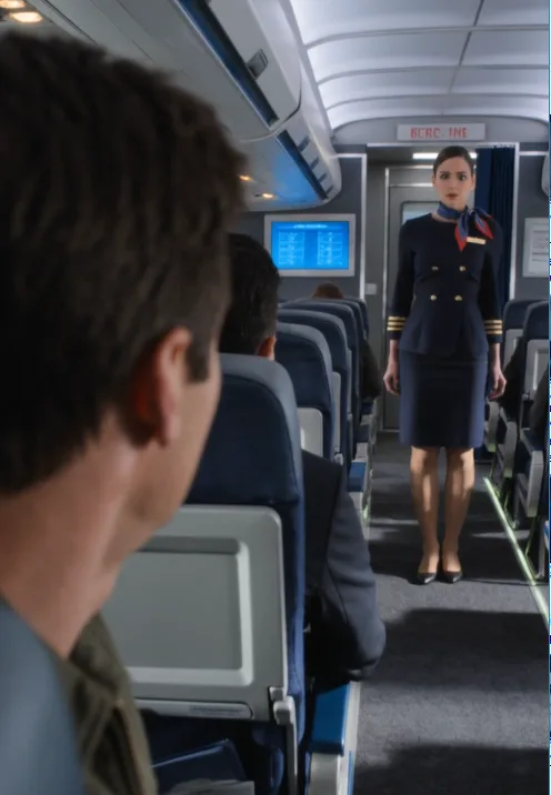 My flight attendant wife was working on our anniversary, so I booked a seat on her flight to surprise her — then the pilot made an announcement that left me frozen.
