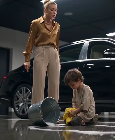 My son was thr.ee years old when I found him on one knee in the Bellucci estate garage, dressed in torn clothes, holding a dirty rag beneath a car worth more than most people’s first homes.