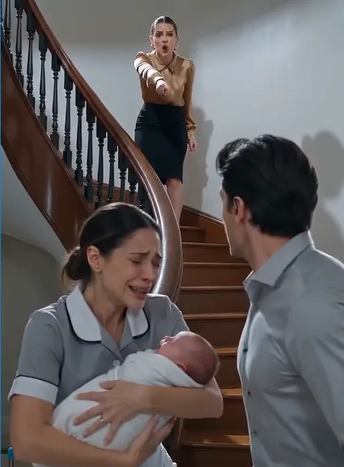 Adrian came home and saw every father’s worst nightmare. His baby’s stroller was on the floor near the staircase. Emma was crying. Clara was holding her tightly. And Vanessa was sobbing like she had just saved everyone. Then Vanessa pointed at Clara. “She pushed the stroller!” For one terrible second, Adrian believed her. He took Emma away. He blamed Clara. And he slapped the woman who had actually saved his child. Clara stood there in shock, crying: “I was saving her…” Then Olivia stepped forward with her phone. “Dad… stop. Watch this.” The footage played on the big TV. Everyone saw Vanessa push the stroller. Everyone saw Clara run to save Emma. Everyone saw Vanessa lie. Adrian’s anger turned into horror. Read the full story in the comments section below