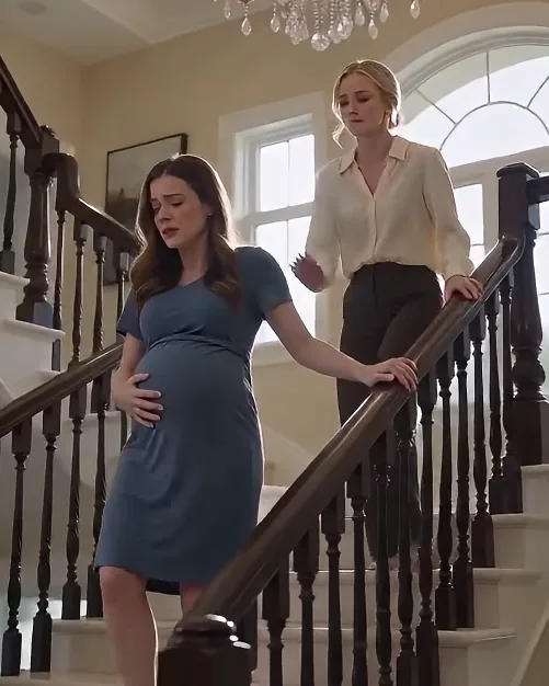 🚨 HIS PREGNANT WIFE WAS PUSHED DOWN THE STAIRS—THEN HE SLAPPED HER. BUT THE CAMERA ABOVE THE STAIRS REVEALED THE SHOCKING TRUTH!