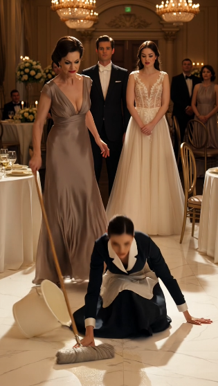 Chapter 2: The Truth the Groom Had Hidden  Security guards in black suits entered the ballroom.  Not to protect the bride's family.  To escort Catherine.  Every employee respectfully stepped aside.  The guests watched in stunned silence.  The bride grabbed the groom's arm.  "You knew?"  He closed his eyes.  "Yes."  "When?"  "The day I met her."  Years earlier, he had been a scholarship student with nothing.  Catherine had personally interviewed him after he exposed corruption inside one of her companies instead of accepting a bribe.  She had offered him a career.  Not because he was talented.  Because he was honest.  "She taught me that character is worth more than money."  His voice cracked.  "And today..."  He looked toward his mother.  "I betrayed everything she believed in."  The mother-in-law burst into tears.  "I was protecting this family!"  "No," Catherine answered quietly.  "You were protecting your pride."  The bride stepped forward desperately.  "We can apologize."  Catherine smiled gently.  "An apology given after losing power is rarely sincere."  The words struck harder than any insult.  Then she handed the groom a sealed envelope.  "Open it after I leave."  Without another word, she walked toward the exit.  Every employee lined both sides of the ballroom.  Not because she demanded respect.  Because she had earned it.  Only after the doors closed did the groom finally open the envelope.  Inside was a single sheet of paper.  At the top were only seven words.  The merger was never the real test.  Below it...  one final sentence.  Choose integrity over family pride—and you'll never lose yourself.