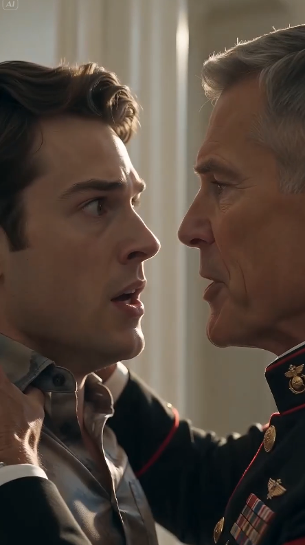 CHAPTER 2 — THE GENERAL NEVER LOSES  The silence inside the mansion became heavier than any scream.  Colonel Marcus Reed never took his eyes off Derek.  His grip remained firm against the younger man's collar, but his voice stayed calm.  "You have exactly ten seconds to explain these bruises."  Derek forced a laugh despite the fear spreading across his face.  "She fell."  Reed's expression never changed.  "So she fell on both arms."  Silence.  "And somehow split her lip."  Another silence.  "And someone accidentally pulled out chunks of her hair."  Derek swallowed.  Before he could answer, Lila slowly descended the staircase, one painful step at a time.  Every bruise became visible in the morning light.  Purple fingerprints circled her wrists.  Dark marks covered her ribs beneath the thin maternity sweater.  Her swollen cheek was impossible to ignore.  Colonel Reed released Derek immediately and crossed the room.  He gently supported his daughter before she could lose her balance.  "You should be at a hospital," he whispered.  Lila tried to smile.  "I wanted to stay alive until you got here."  For the first time in years...  The decorated Army Ranger closed his eyes.  Only for one second.  But everyone saw it.  The man who had survived combat zones across three continents looked more shaken by his daughter's injuries than by any battlefield.  Brooke rolled her eyes.  "Oh please."  "It wasn't that bad."  "She's dramatic."  Reed slowly turned toward her.  His voice became ice.  "You kicked a pregnant woman."  Brooke folded her arms.  "You can't prove that."  "I don't need to."  He reached into his pocket and placed his phone on the dining table.  The screen displayed a live video call.  A woman appeared.  Middle-aged.  Wearing nursing scrubs.  "I've already spoken to emergency services," she said.  "And to Child Protective Services."  Brooke frowned.  "What child?"  "The unborn one."  Her smile disappeared.  Within minutes, paramedics entered the mansion.  Then police officers.  Then detectives from the domestic violence unit.  Lila's injuries were photographed one by one.  Every bruise.  Every cut.  Every fingerprint.  When the female detective quietly asked if anyone had witnessed the abuse...  Lila looked toward the hallway.  The elderly housekeeper stood there trembling.  She had worked for the family for eleven years.  She lowered her head.  Then stepped forward.  "I saw everything."  Derek's face turned white.  "So did the gardener," she continued.  "And the driver."  "They were too afraid to speak."  "Until today."  One after another...  Employees emerged from every corner of the house.  The chef.  The nanny.  The groundskeeper.  Each carrying years of silence.  Each ready to testify.  By noon...  The mansion no longer belonged to Derek.  It had become a crime scene.