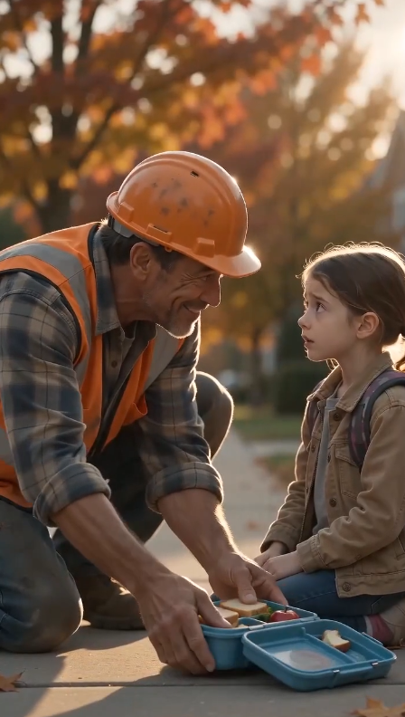 Chapter 2 — The Man She Looked For Every Morning  Daniel couldn't stop thinking about the construction worker.  It wasn't just the smile.  It was how effortless it had been.  For three months, every therapist had told him the same thing.  "Be patient."  "Healing takes time."  "Don't force her."  Yet a stranger wearing dusty work boots had reached his daughter in less than thirty seconds.  The next morning, Daniel parked across the street again.  This time, he arrived early.  Sophie climbed out of the SUV without speaking.  As always.  She adjusted her backpack and walked toward the school gate.  Then she slowed.  Her eyes searched the sidewalk.  Daniel followed her gaze.  The construction crew was back.  The same man was unloading wooden planks from a truck.  When he noticed Sophie, he smiled—not a dramatic smile, not an invitation.  Just a tiny nod.  Like greeting an old friend.  Sophie hesitated.  Then...  She lifted one hand.  A small wave.  Daniel's heart skipped.  She hadn't waved at anyone since the accident.  The worker raised two fingers in greeting before returning to his job.  No conversation.  No attention-seeking.  Nothing.  That afternoon, Daniel stepped out of his SUV before Sophie could get in.  "Excuse me."  The construction worker turned around.  Up close, he looked younger than Daniel had expected.  His name tag read:  ETHAN.  "I wanted to thank you," Daniel said.  Ethan frowned.  "For what?"  "For yesterday."  Ethan shrugged.  "She dropped her lunch."  "Anyone would've helped."  Daniel almost laughed.  No.  Not everyone would have knelt down without making a child feel embarrassed.  Before Daniel could say another word, the school bell rang.  Children flooded outside.  Sophie ran toward them—  Then stopped beside Ethan.  Without saying anything...  She quietly handed him a tiny chocolate cookie from her lunchbox.  Ethan blinked.  "For me?"  She nodded.  The smallest smile appeared again.  Then she ran back to her father.  Daniel watched Ethan carefully place the cookie inside his vest pocket instead of eating it.  As if it were something too valuable to lose.  That was the moment Daniel realized...  This wasn't just kindness.  Something about Ethan understood his daughter in a way no one else did.