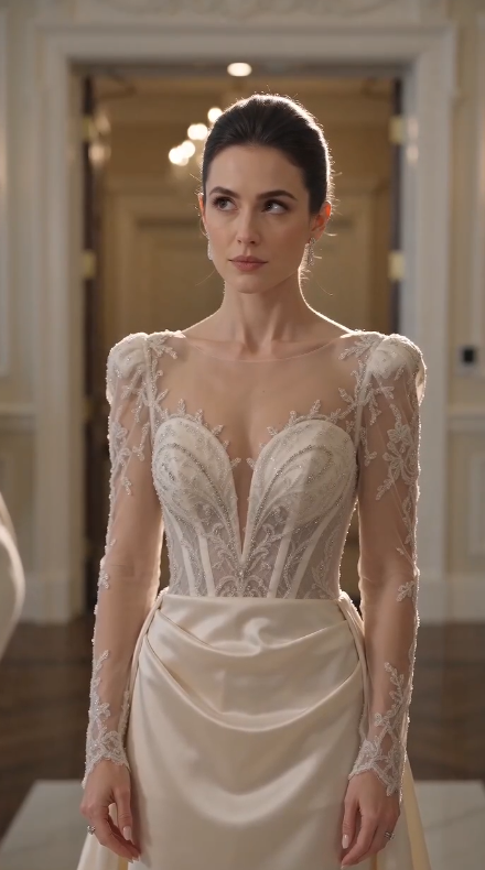 CHAPTER 2 — The Groom's Choice Andrew finally stepped toward Clara.  "I'm sorry."  His voice trembled.  "I didn't know."  Clara looked at him quietly.  "No."  "You didn't want to know."  The words hit harder than any accusation.  She reminded him of every moment he had chosen silence.  When his mother mocked her.  When she questioned Clara's family.  When she treated Clara like a servant instead of a future daughter-in-law.  Andrew lowered his head.  He had mistaken peace for loyalty.  But Clara wasn't finished.  She reached into her bouquet.  Inside was another envelope.  "I prepared this yesterday."  She handed it to him.  It was a prenuptial agreement.  Unsigned.  Andrew looked confused.  "I never cared about your money."  Clara nodded.  "I know."  "That's why I wanted you to sign after the ceremony."  Andrew looked at the final page.  Instead of protecting Clara's fortune...  The agreement guaranteed that if they divorced, Andrew would receive enough money to comfortably rebuild his life.  He stared at her.  "You trusted me that much?"  "I loved you that much."  Tears filled Andrew's eyes.  For the first time that day.  Not because she was wealthy.  Because he finally understood what he had thrown away.  Patricia suddenly stepped forward.  "I'm your mother!"  "You can't leave this family because of one mistake!"  Andrew slowly turned.  "No."  "It wasn't one mistake."  "It was years of cruelty."  He removed his wedding ring.  Then gently placed it beside the ruined lace on the marble floor.  "I'm done letting silence hurt the people I love."  Without another word, Clara walked toward the exit.  Andrew did not follow.  He knew some doors closed forever.