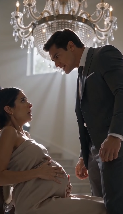 Chapter 2: The Collapse of Control  The mansion transformed into containment.  Not chaos—precision.  Security sealed every exit. Attorneys moved like surgeons through documents and devices. Every attempt Santiago made to reach his phone was quietly blocked by a hand, a step, a shadow.  Valeria was lifted carefully from the floor by her father.  She winced in pain.  Ricardo’s voice softened for the first time.  “You’re safe now.”  But Valeria didn’t relax.  Not yet.  Her eyes stayed on Santiago.  Because she knew men like him didn’t fall easily.  They adapted.  And she was right.  Santiago suddenly changed tone.  Slow. Controlled. Almost gentle.  “This is a misunderstanding,” he said. “Valeria, tell them. You know me.”  He stepped forward slightly.  One of the guards moved instantly between them.  Santiago smiled again—but it was thinner now.  “You think this ends with me?” he said quietly. “You don’t understand what I built.”  Ricardo answered without looking at him.  “We’ve already dismantled it.”  A laptop was opened.  On screen: offshore accounts freezing in real time.  Another screen: investors withdrawing.  Another: board members resigning.  Santiago’s empire was unraveling while he stood inside it.  Beatriz stepped down from the stairs now, voice losing its elegance.  “This is illegal interference—”  “No,” one attorney said calmly. “This is documentation.”  Valeria finally spoke, voice fragile but steady.  “You tried to take my child.”  The room went still again.  Even Santiago didn’t interrupt.  She continued, one breath at a time.  “You planned my collapse… before I even gave birth.”  Her hand tightened over her stomach.  “And you called that love.”  A silence followed that no one broke.  For the first time, Santiago looked at her—not as possession, not as asset—but as consequence.  And something inside him flickered.  Not guilt.  Fear.