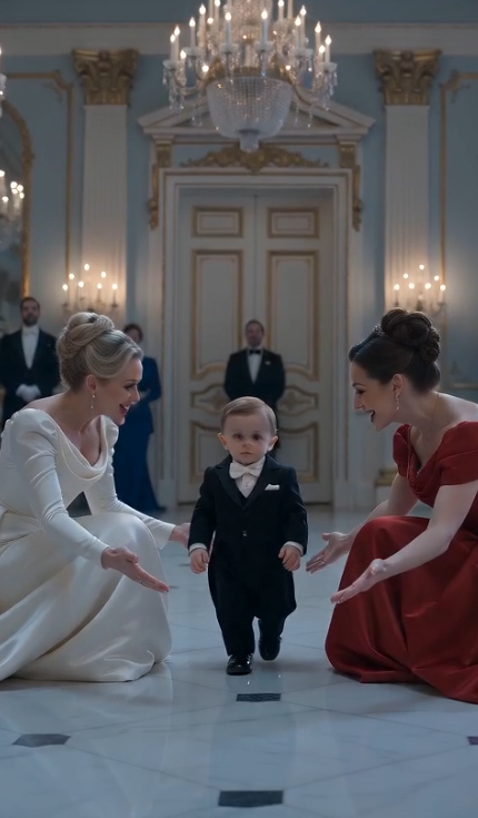 Chapter 2: The Truth Hidden for Two Years  Alexander walked slowly across the marble floor.  Each step echoed through the silent ballroom.  He stopped only inches from the maid.  Then he looked at the little boy.  The child stared back.  Same blue eyes.  Same tiny smile.  The same dimple Alexander saw every morning in the mirror.  His breathing stopped.  "How old is he?" Alexander asked.  The maid answered softly.  "Two."  Alexander did the math instantly.  Two years ago...  The night before he left overseas for a year-long humanitarian project...  He and the maid, Emily, had confessed they loved each other.  The next morning she was gone.  His family told him she had stolen jewelry from the estate and fled with another man.  He had searched.  For months.  But she had vanished.  Alexander slowly turned toward the woman in white.  "You told me she betrayed me."  She couldn't answer.  "You said she stole from us."  Silence.  "You said she aborted our child."  The woman's lips trembled.  "I..."  Alexander's voice hardened.  "Was any of it true?"  She looked down.  "No."  The confession hit the room harder than thunder.  Emily closed her eyes.  "They threatened me."  Alexander looked at her.  "Who?"  "My son would be taken away if I refused."  She slowly pointed toward the woman in white.  "And your father."  Every guest turned toward the older man standing near the fireplace.  His face had gone completely pale.  Alexander stared at his own father.  "You... destroyed my family?"  His father lowered his head.  "I wanted a respectable marriage."  Alexander looked back at Emily.  Years of lies...  Years stolen from all three of them.  The little boy gently touched Alexander's hand.  "Are you crying?"  Alexander smiled through tears.  "I think I am."