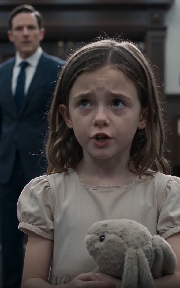 A Barefoot Little Girl Walked Into Court Holding a Dirty Stuffed Rabbit... Then She Pointed at My Wealthy Husband and Exposed the Secret Hidden Beneath Our House